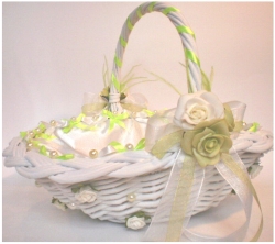 флок на корзине, флокированная корзина, корзина покрытая бархатом, подарочная корзина